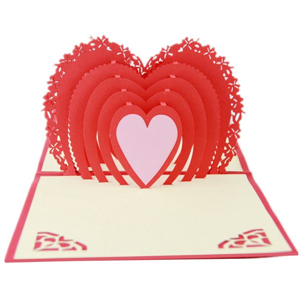 Biglietto d'auguri 3D, biglietti regalo, biglietti per amanti, amore, cuore, biglietti pop-up, compleanno, San Valentino, anniversario, regalo per donne e signore