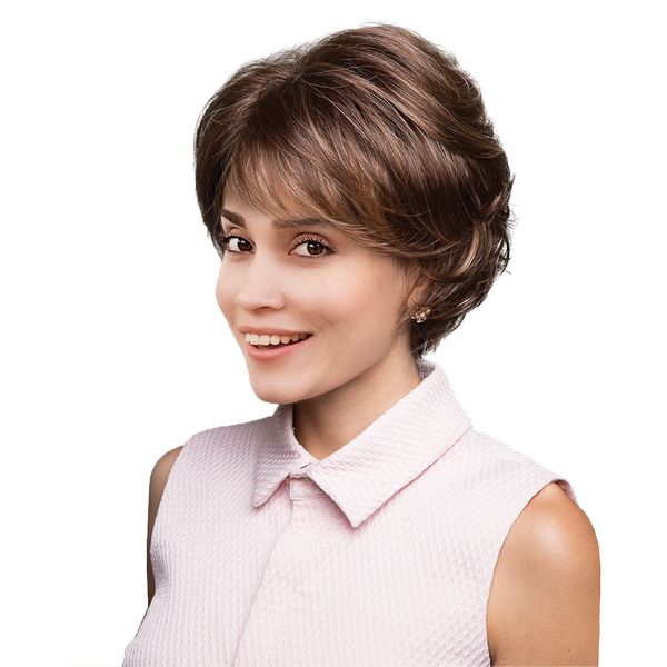 

micro-volumes textured natural wig gradient cute chic wigs holiday party diy curling hair ombre synthetic hair replacement wig, Black