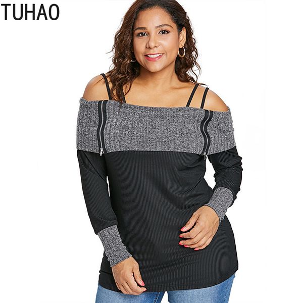 

tuhao 2020 spring woman knit sweater plus size 5xl 4xl 3xl casual women's clothing strapless sweater clothes wm20, White;black