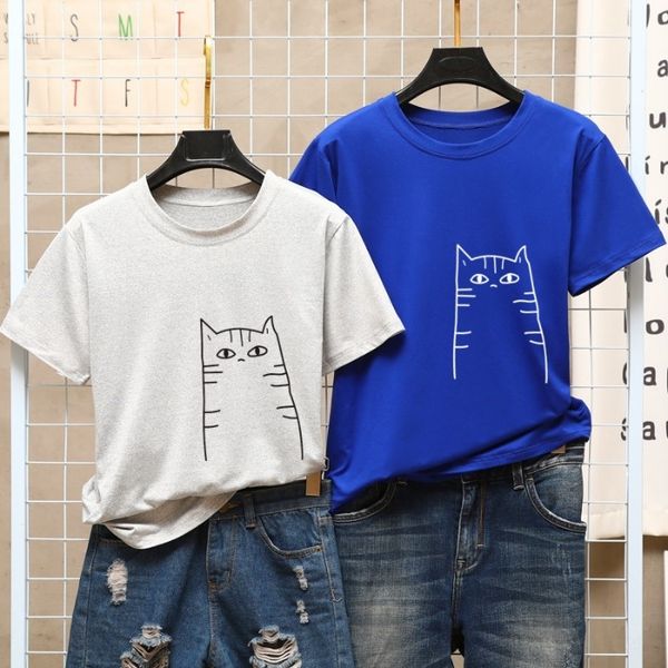 

fresh 2020 loose ins girlfriends cute student all-match short-sleeved female fresh 2020 loose ins girlfriends cute student t-shirt a, White