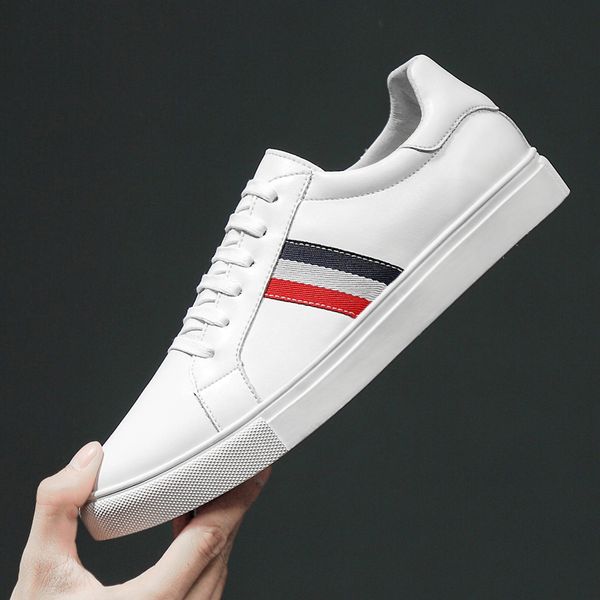 

fashion sneakers men shoes men leather casual shoes classic male lace up flats black white comfortable walking sneakers
