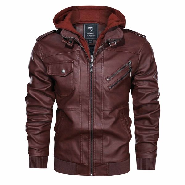 

mens designer jackets fashion solid color coat with cap men luxury brithsh style motorcycle jackets men brand coat, Black;brown