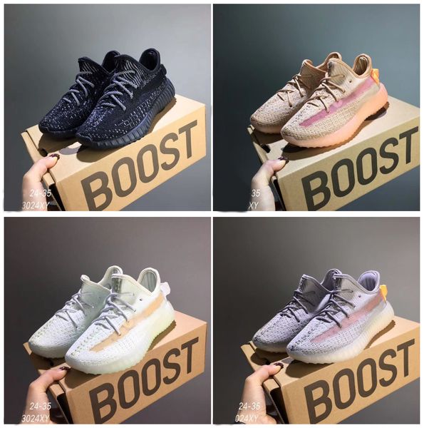 

kanye west детская обувь кроссовки новые стильные статическая малышей девочки мальчики детские детские кроссовки с коробкой, Black