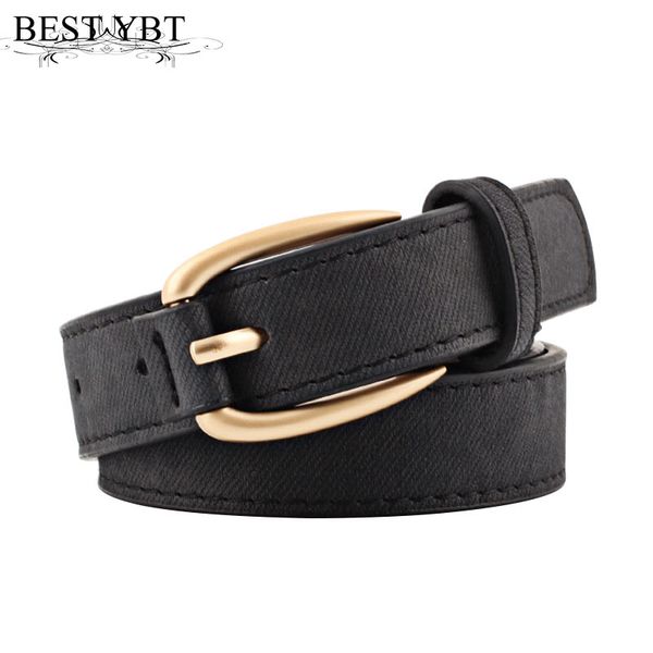 

ybt women belt retro trend imitation leathe alloy pin buckle belt solid color casual women, Black;brown