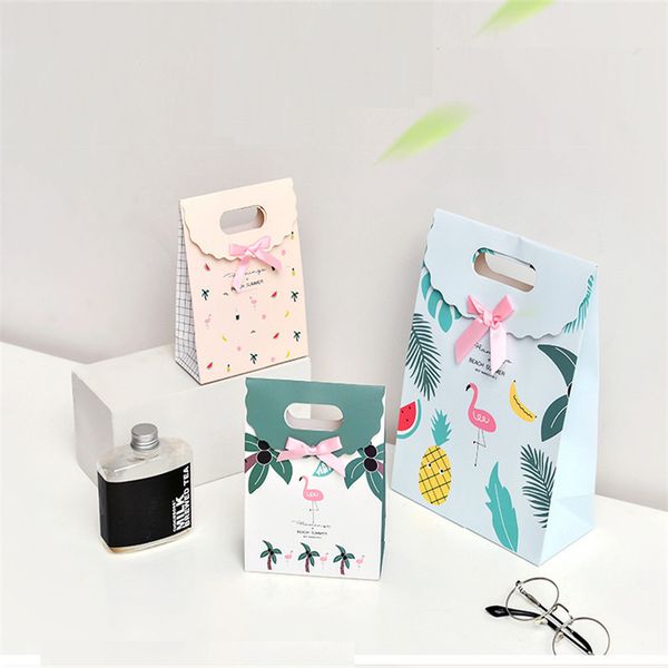 

5pcs kids favorite cute candy color printing shopping bag flip the bagpackage paperboard gift protection anniversary dust-proof