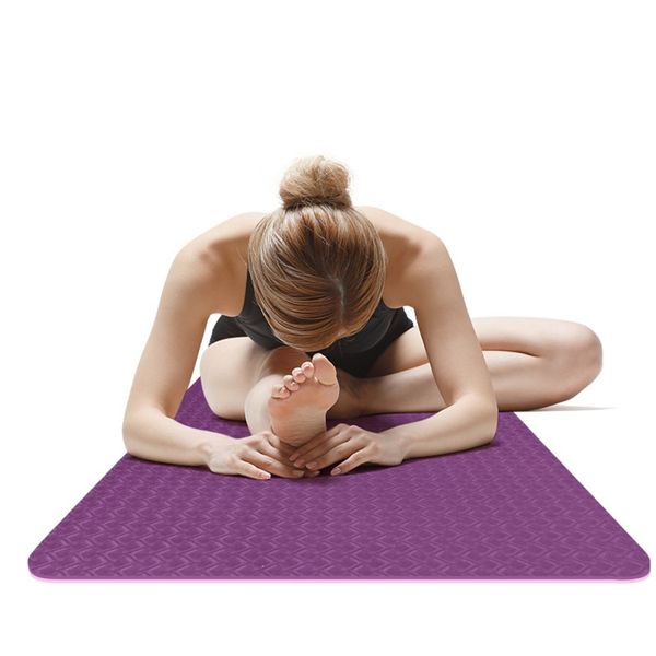 

6mm portable yoga pad double color double color composite laser sculpture body line light non-slip yoga mat