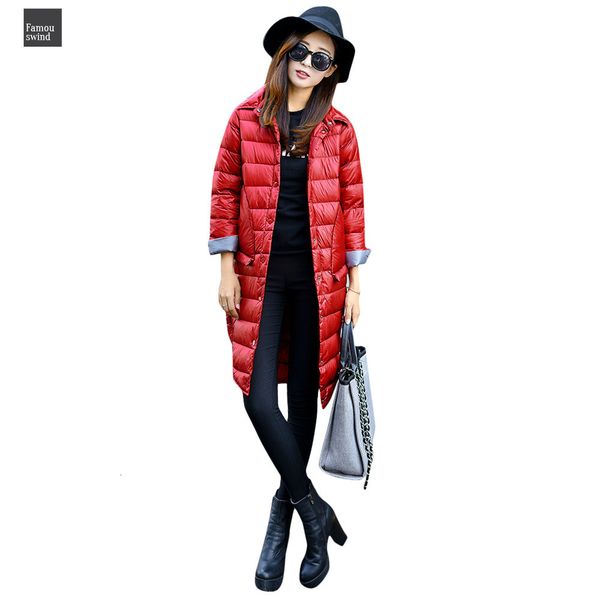 

sleeved female 2019 winter warm coat long white duck down the park with the collar coat outerwear jacket casual, Black