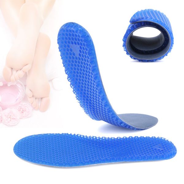 

1 pair size insole silicone massaging insoles pads ortc arch sport shoe gel insole h9, Black