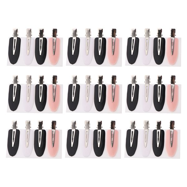 

36pcs plastic no bend hair clips headwear makeup bangs styling clips clamps, Brown
