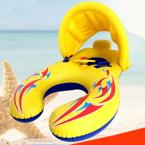 

infant sunshade seat parent-child interactive swimming ring inflatable swimming ring inflatable swimming pool retractable and de life vest