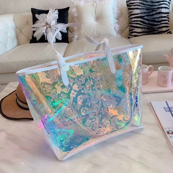 

Sale 2019 new 32cm luxury women 039 houlder bag de igner ladie handbag popular brand tran parent and colorful tote hipping, Black
