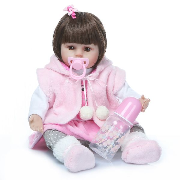 

48cm reborn bebe doll reborn baby doll soft silicone adorable reborn toddler lol bonecas girl kid menina de silicone doll surprice