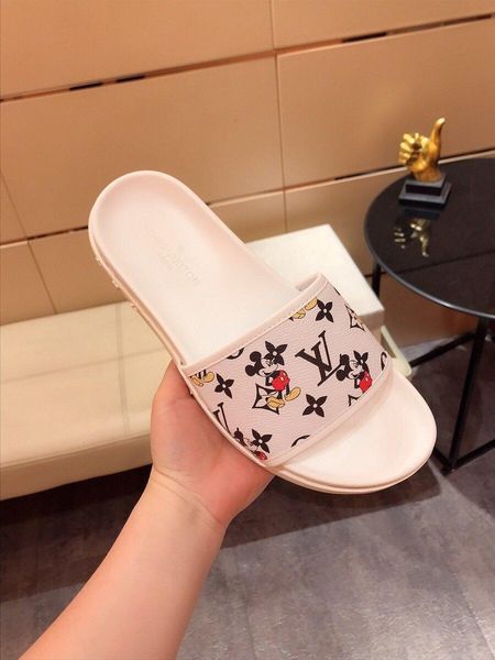 

luxury designer flip flops mens womens summer sandals beach slide slippers ladies sandali firmati da donna shoes classic laser colorful h109, Black