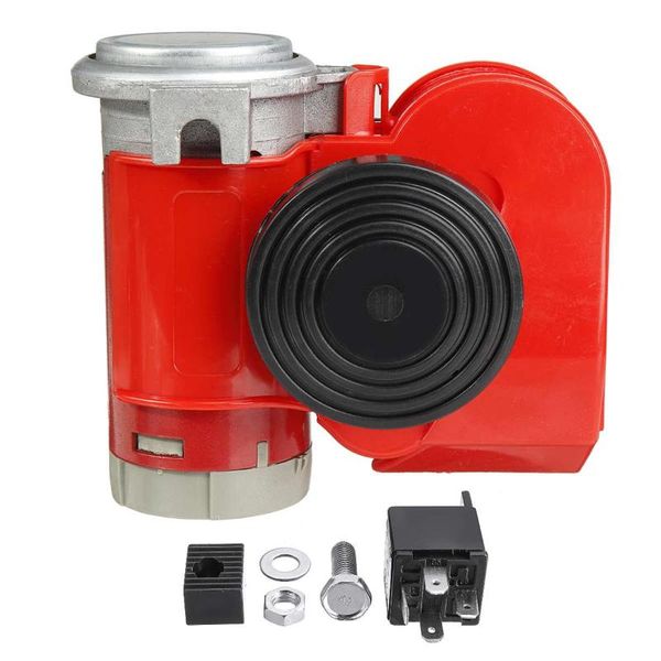

red black car atv truck motor 24v 139db snail compact dual tone electric pump kit sound loud air horn for car truck accessories