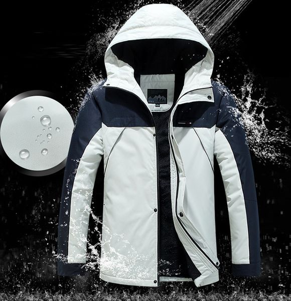 

men hooded softshell plus velvet windproof waterproof soft coat shell jacket outerwear solid casual brand male clothing 10.29, Black