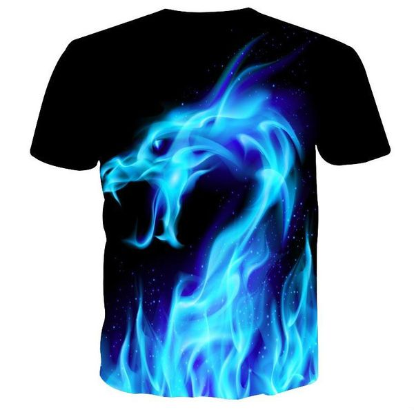 

cool t-shirt men women 3d tshirt print blue fire snake short sleeve summer tees t shirt fashion good bj0608, White;black