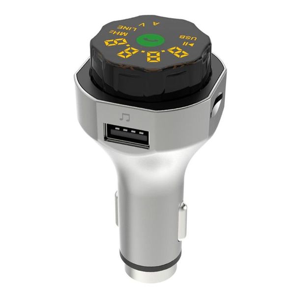 

ap06 metal wireless bluetooth car kit fm transmitter aux modulator handscar kit mp3 player usb charger with safety hammer
