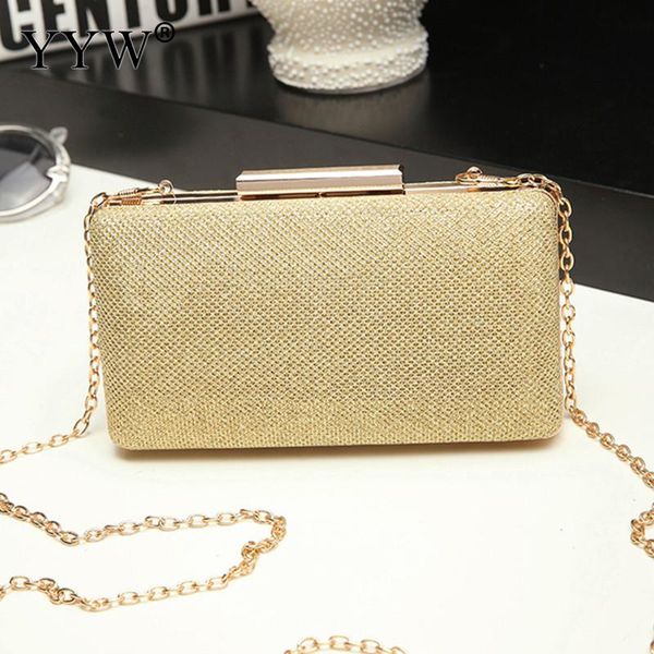 

gold metal evening clutch and purse fashion vintage chain shoulder crosbody bags woman girl night banquet clutch pochette femme