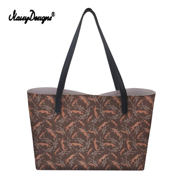 

new 3d greyhound animals prints women pu large handbags female shoulder messenger bags for ladies custom totes dropshipping