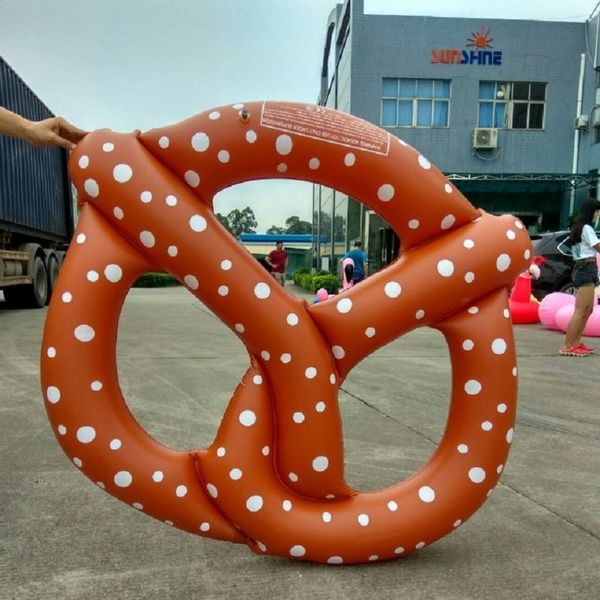 

electricity supplier new products inflatable environmentally friendly bread floating bed, inflatable bread swim ring, infl, Red;blue