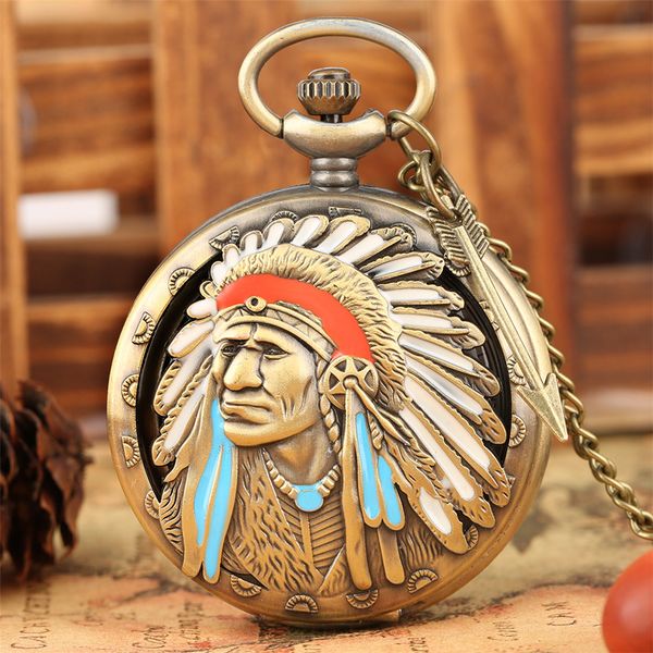 

vintage old man design quartz pocket watch bronze necklace watch exquisite pendant watches with sweater chain xmas gifts, Slivery;golden