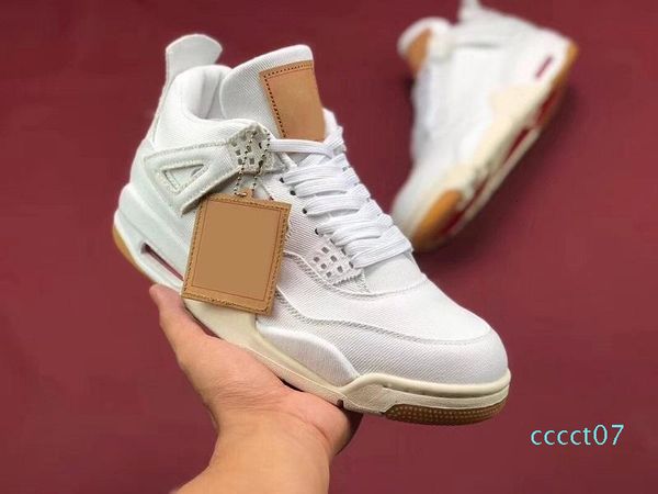 

new jumpman 4 travis x houston graffiti black white blue denim basketball shoes mens trainers 4s shoes size 7-13 07ct