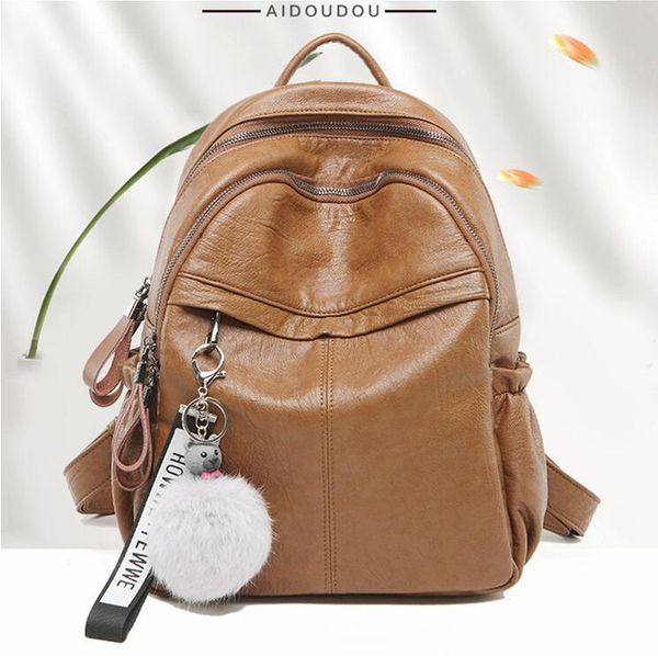 

designer cow leather women's backpack multifunctional practical backpack fashion travel backpack leather women's two style bag