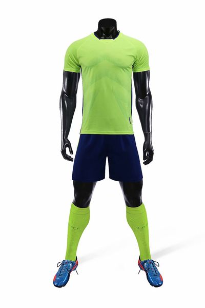 

men blank double-sided football team uniforms kits sports clothes tracksuits personality customized football sets with shorts b10-02, Blue;black