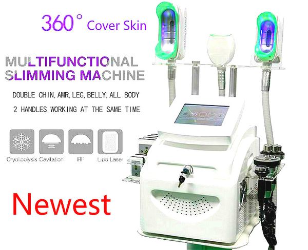 

новая версия 360 крио жира замораживания холодного тела прохладной машины кавитации 40k rf тела с 360 металлическими ручками для рук и тела