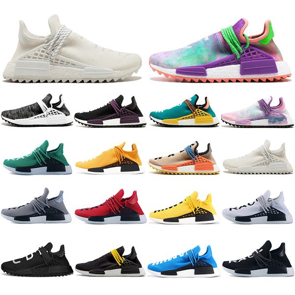 

designer races men shoes pharrell williams human race women yellow chalk coral running mens training qualit chaussures sneaker 36-45