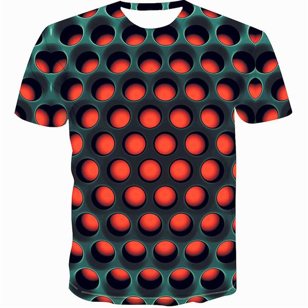 

colorful 2019 printing men's t-shirt funny t-shirt illusion black and white graphics o-neck pullover women's 3d, White;black