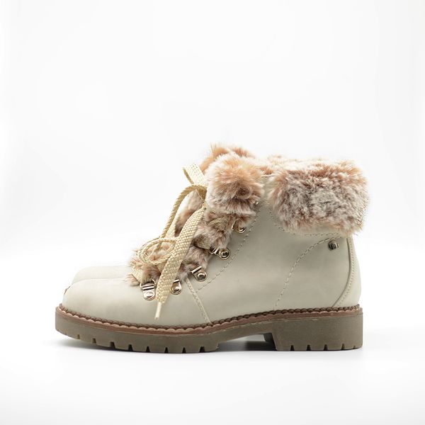

women winter shoes female artificial leather boots lace up ankle boots warm plush snow flat heel winter vegan, Black