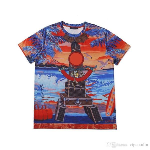 

20ss men fashion summer t shirt iron tower printed silk fabric breathable short sleeved hip hop street shirts women casual tees, White;black