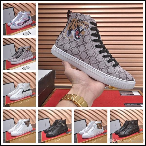 

18ss new arrive high men shoes canvas men casual shoes for autumn winter male footwear patchwork men's vulcanize shoes yetc6, Black