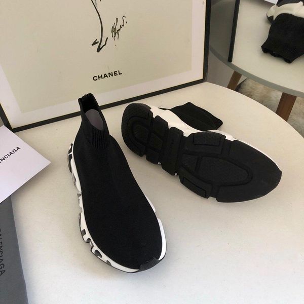 

sock shoes womenss high 2019 autumn fashion wild womenss shoes new elastic trend sports casual shoes tide women martin boots 1487889, Black