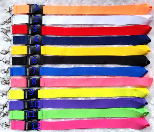

phone straps 100pcs solid color sport mix style lanyard badge id lanyards/ mobile phones rope/ key handbag lanyards neck strap keychain bags
