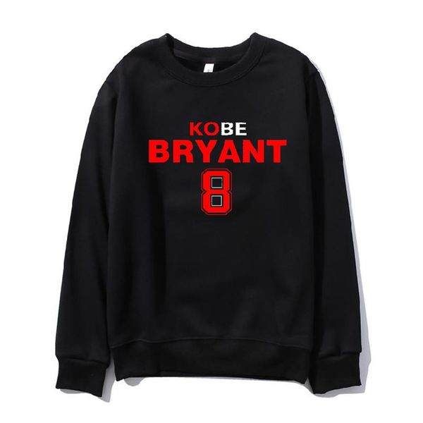 

mens letter print hoddies autumn mamba number long sleeve homme clothing fashion style casual apparel, Black