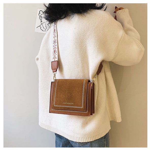 

women's bag new 2020 matte broadband messenger bag texture shoulder small square tide