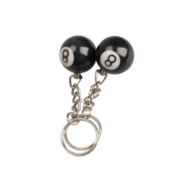 

2pcs billiard pool keychain snooker table ball key ring gift lucky no.8 ik88, Silver