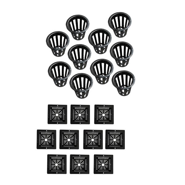 

20 pcs black aquatic planter basket water plant pot for pond and water garden planting e+d