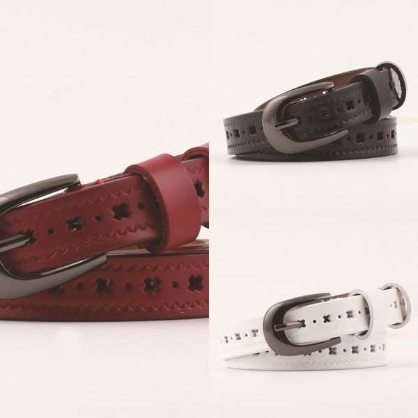 

5qjxt hollow printed and all-match perforated decorative women's hollow printed and jeans belt all-match perforated jeans decorative be, Black;brown