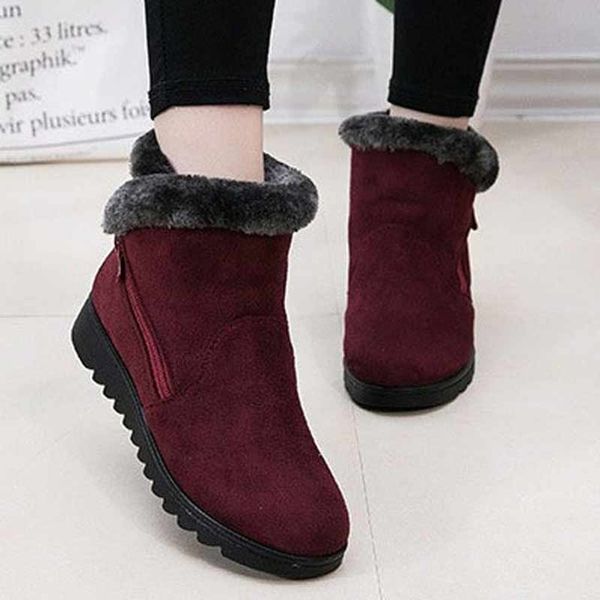 

new fashion winter women non slip boots shoes ankle boots 2019 woman casual flat with keep warm snow fgb67, Black