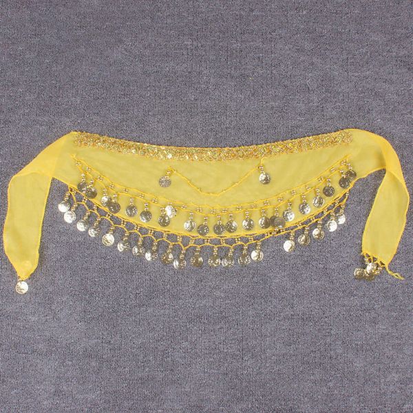 

2019 new kid's 2-pieces chiffon arabic belly dance scarf children coin belt hip scarf skirt wrap strap, Red;brown