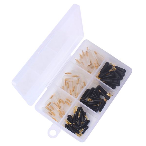 

120pcs/set copper head rotating float seat silicone fishing tackle accessory