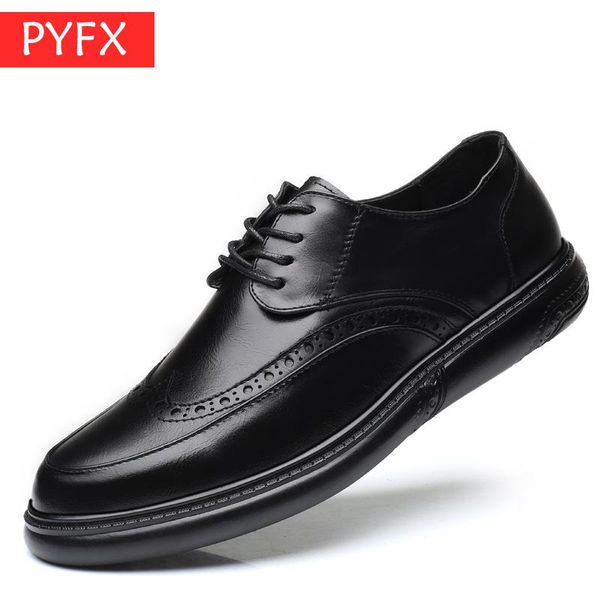 

2019 autumn new trend brock men's fashion dress casual flat comfortable round head classic black business suit shoes discount