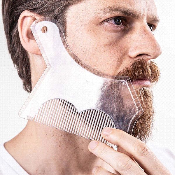 Oshioner Beard Shaping Styling Tool Beard Stencil Guide Template