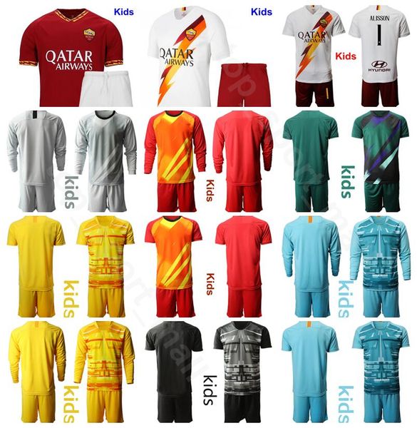 

youth as roma goalie kids soccer 83 antonio mirante jersey set goalkeeper gk pau lopez 1 robin olsen kids football shirt kits uniform, Black