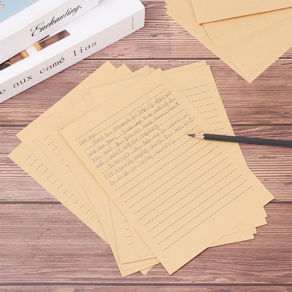 

25 sheets classic empty letter paper kraft thick paper for printing writing nostalgic postcards diy card wedding invitation card