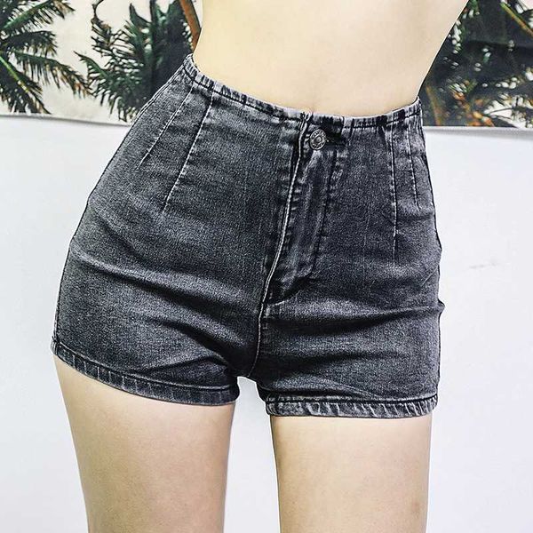 

women high waist denim shorts jeans shorts, White;black