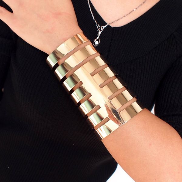 

manilai women large alloy opened cuff bangles fashion party casual bracelets statement jewelry pulseiras bl298, Black